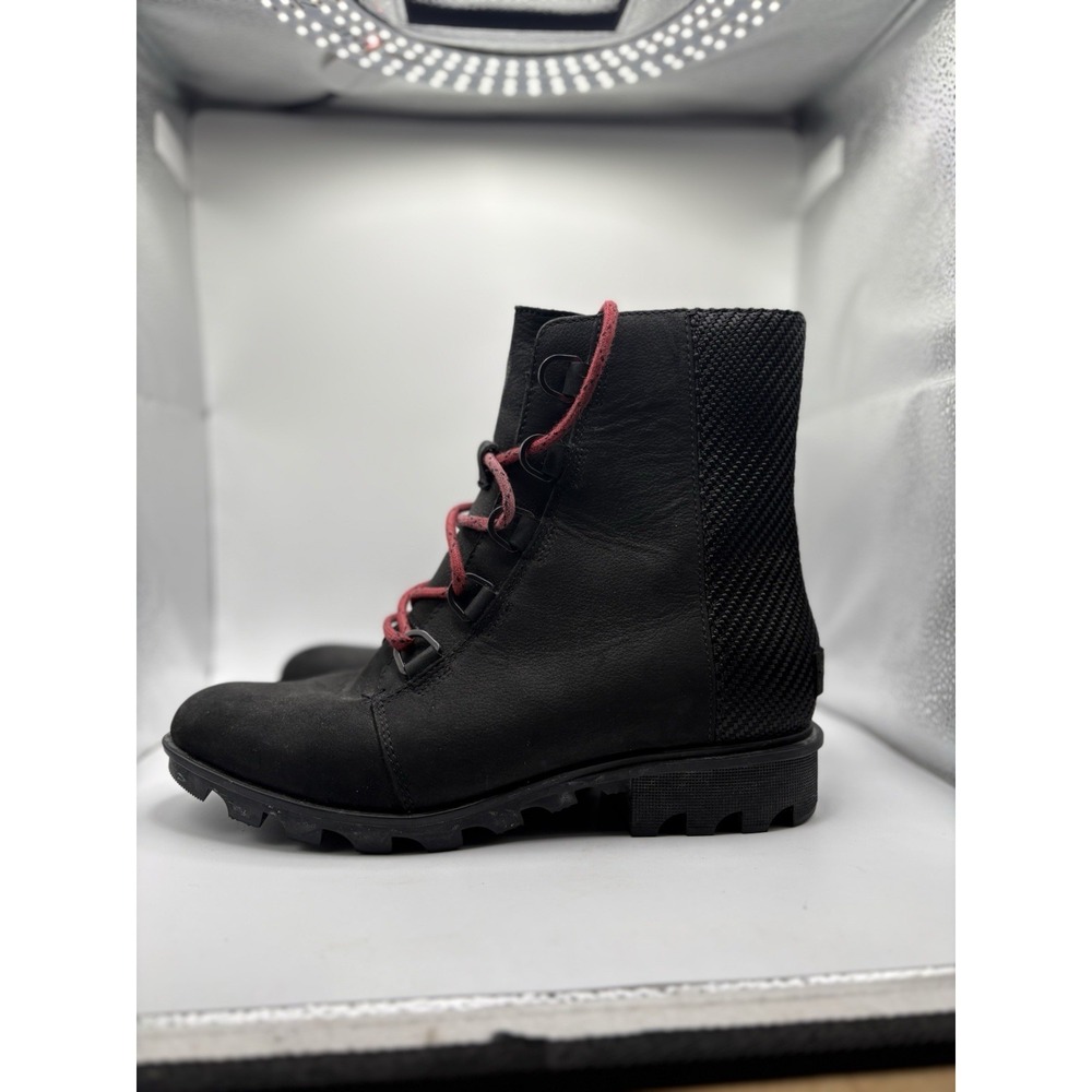 Sorel Phoenix Waterproof Black Leather Bootie Lace-Up 10 Snow Winter Rainboot